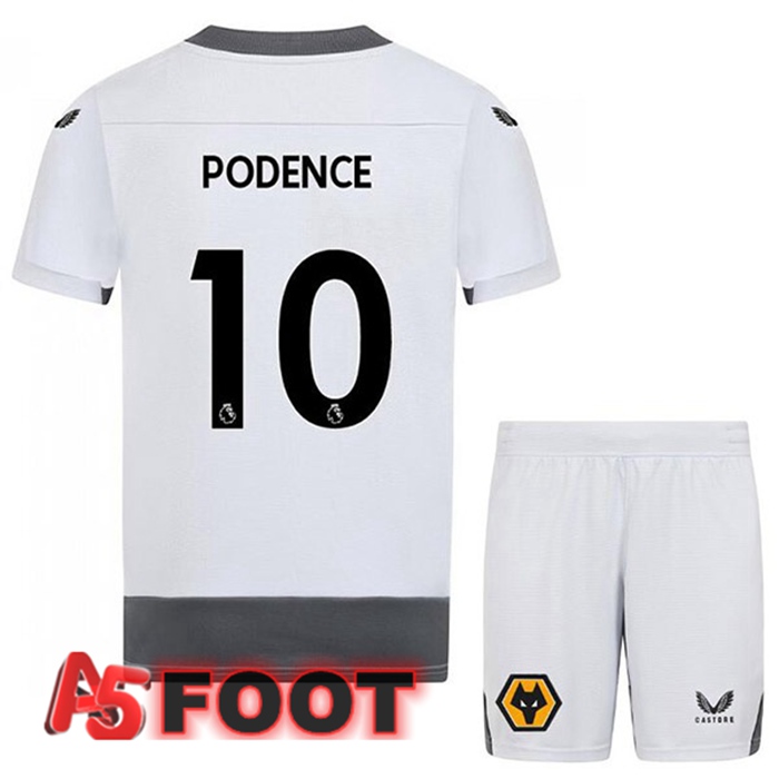 Maillot Foot Wolves (PODENCE 10) Enfant Third Blanc Gris 2022/2023