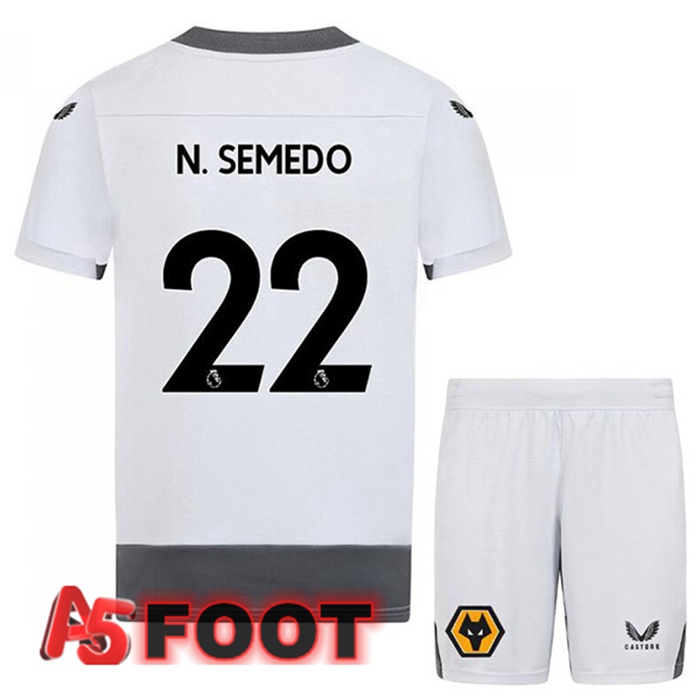 Maillot Foot Wolves (N. SEMEDO 22) Enfant Third Blanc Gris 2022/2023