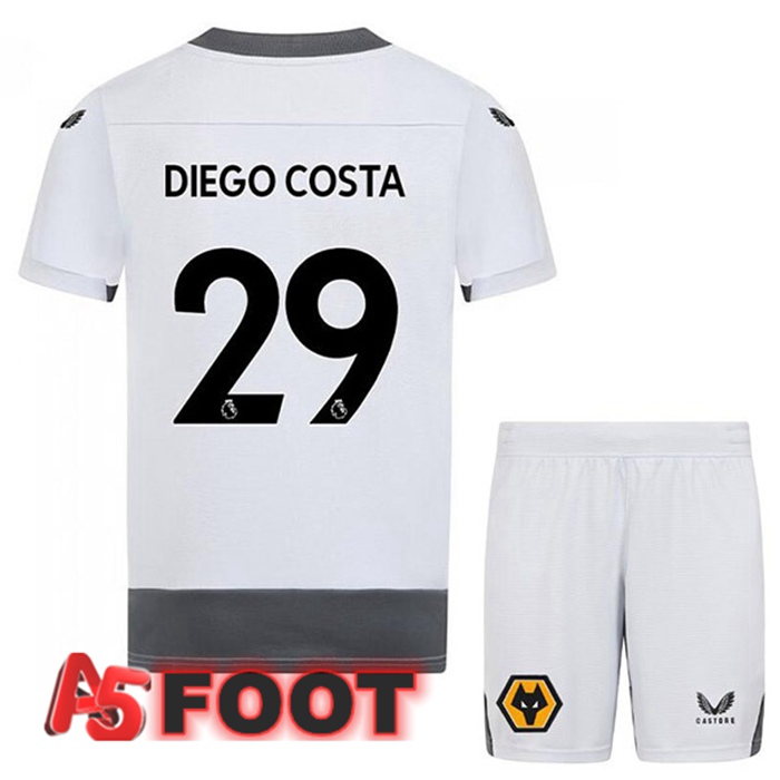 Maillot Foot Wolves (DIEGO COSTA 29) Enfant Third Blanc Gris 2022/2023