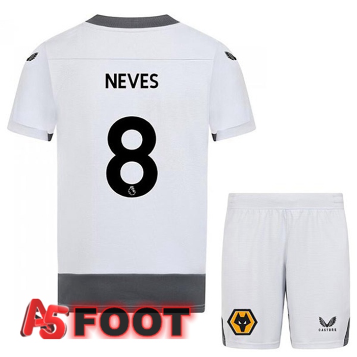 Maillot Foot Wolves (NEVES 8) Enfant Third Blanc Gris 2022/2023