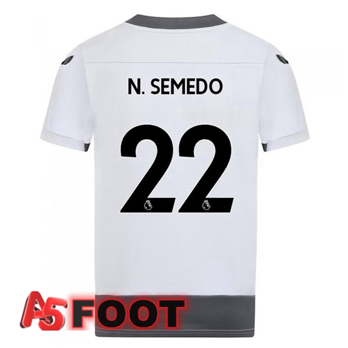 Maillot Foot Wolves (N. SEMEDO 22) Third Blanc Gris 2022/2023