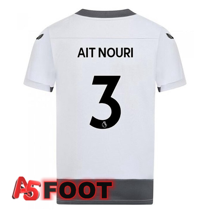 Maillot Foot Wolves (AIT-NOURI 3) Third Blanc Gris 2022/2023