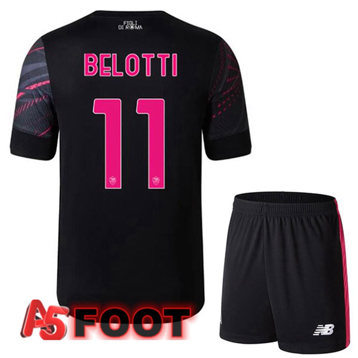 Maillot Foot AS Roma (BELOTTI 11) Enfant Third Noir 2022/2023