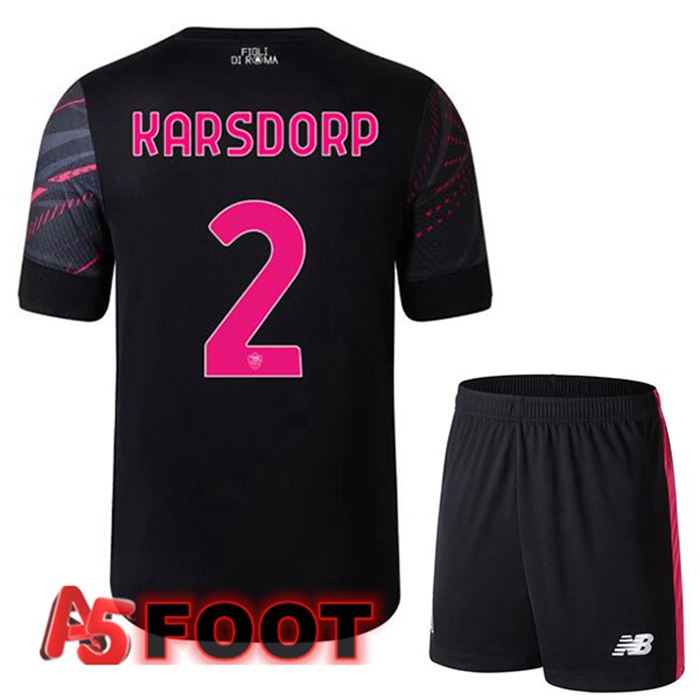Maillot Foot AS Roma (KARSDORP 2) Enfant Third Noir 2022/2023