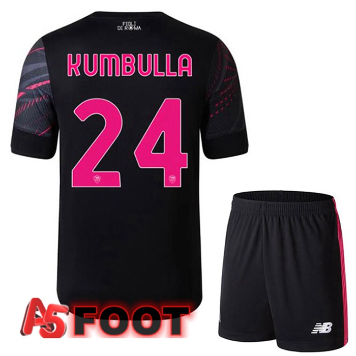 Maillot Foot AS Roma (KUMBULLA 24) Enfant Third Noir 2022/2023