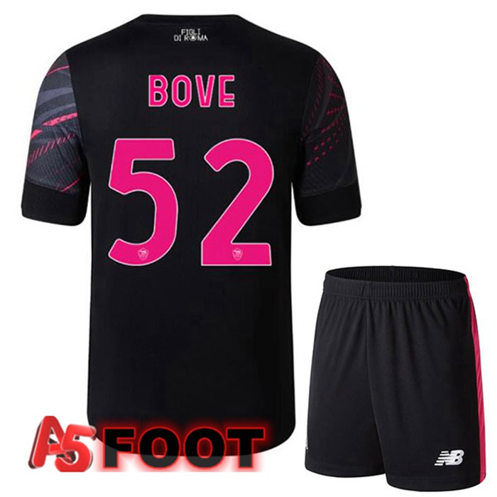Maillot Foot AS Roma (BOVE 52) Enfant Third Noir 2022/2023