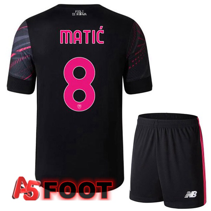 Maillot Foot AS Roma (MATIĆ 8) Enfant Third Noir 2022/2023