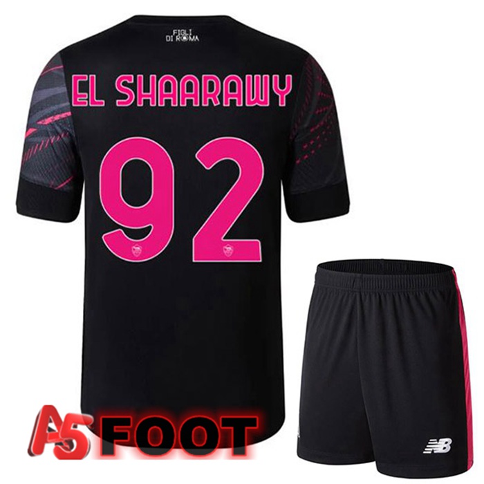 Maillot Foot AS Roma (EL SHAARAWY 92) Enfant Third Noir 2022/2023