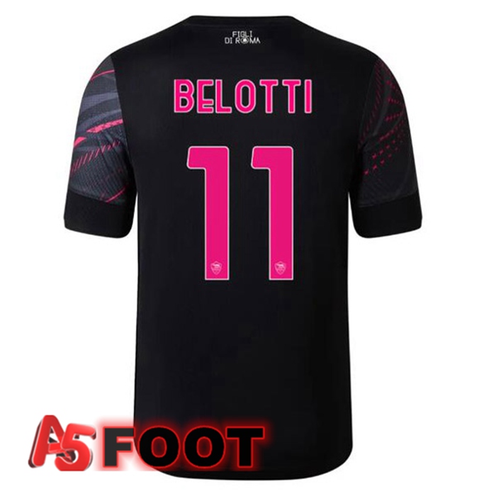 Maillot Foot AS Roma (BELOTTI 11) Third Noir 2022/2023
