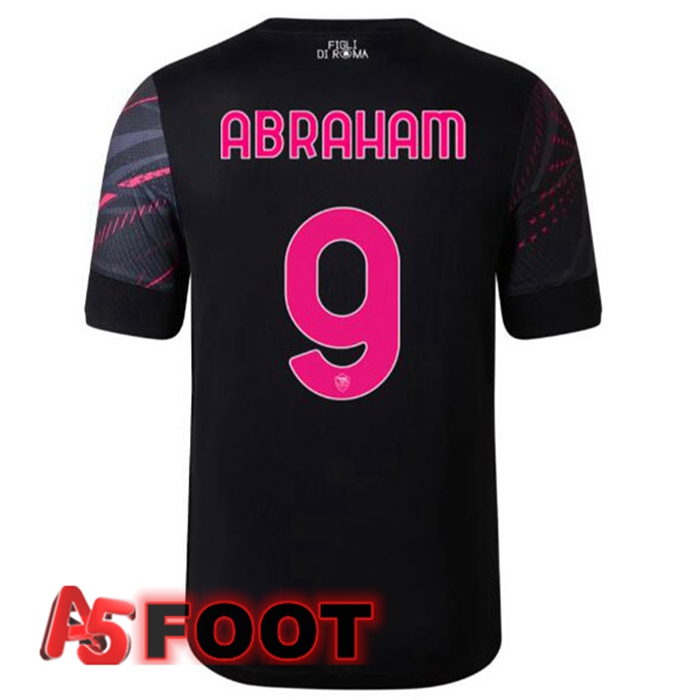 Maillot Foot AS Roma (ABRAHAM 9) Third Noir 2022/2023