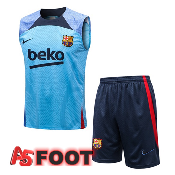 Gilet De Foot FC Barcelone + Shorts Bleu 2022/2023