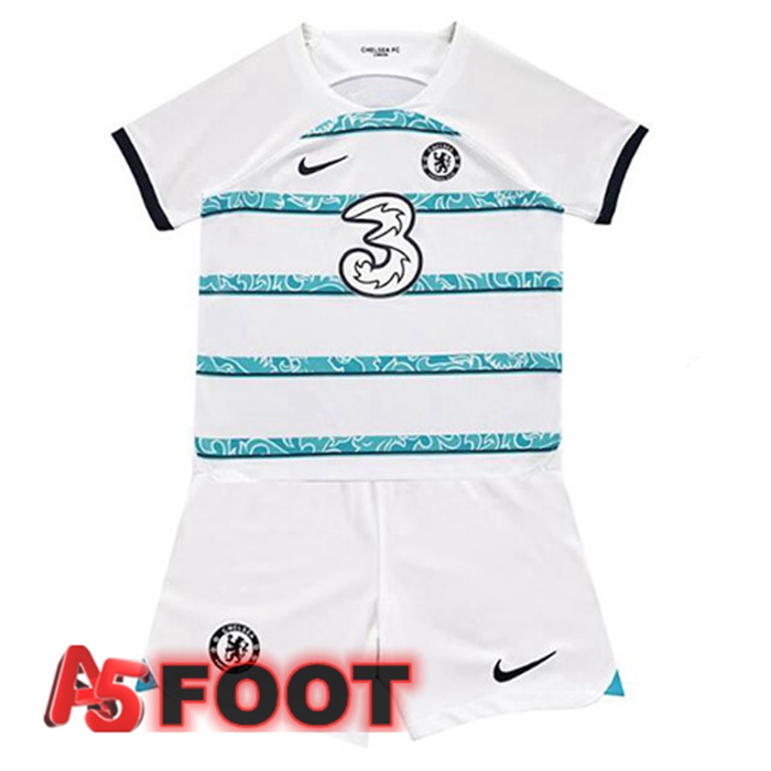 Maillot Foot FC Chelsea Enfant Exterieur Blanc 2022/2023