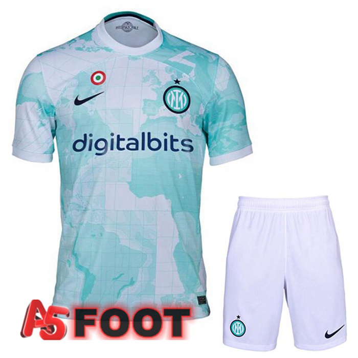 Maillot Foot Inter Milan Enfant Exterieur Blanc Vert 2022/2023