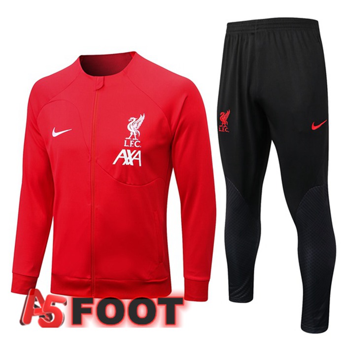 Ensemble Veste Survetement de Foot FC Liverpool Rouge 2022/2023