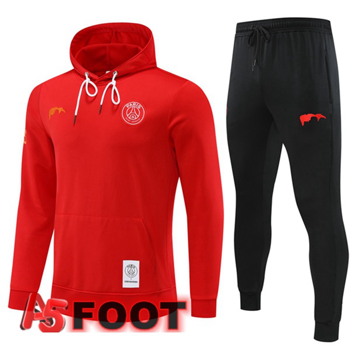 Ensemble Survetement Veste A Capuche Paris PSG Rouge 2022/2023