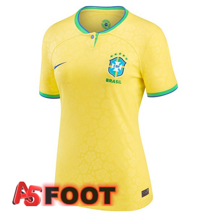 Maillot Equipe De Bresil Femme Domicile Jaune 2022/2023