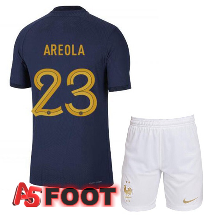 Maillot Equipe De France (AREOLA 23) Enfant Domicile Bleu Royal Coupe du monde 2022