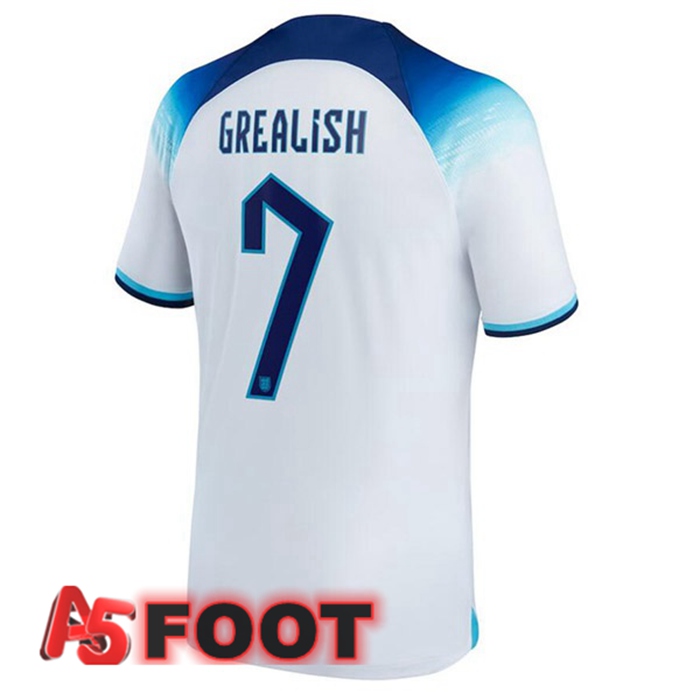 Maillot Equipe De Angleterre (GREALISH 7) Domicile Blanc Coupe du monde 2022