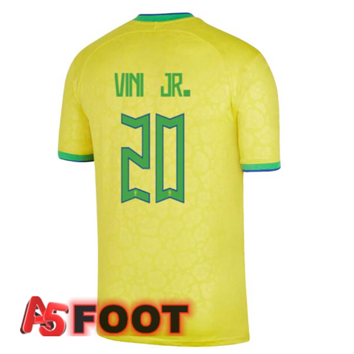 Maillot Equipe De Bresil (VINI JR. 20) Domicile Jaune Coupe du monde 2022