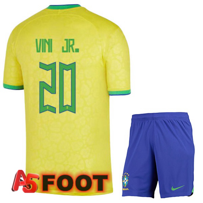 Maillot Equipe De Bresil (VINI JR. 20) Enfant Domicile Jaune 2022/2023
