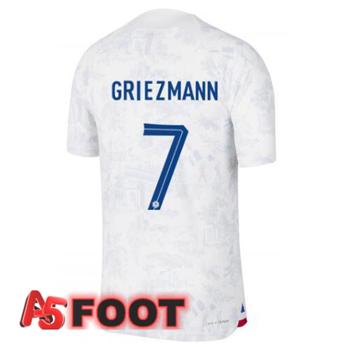 Maillot Equipe De France (GRIEZMANN 7) Exterieur Blanc 2022/2023