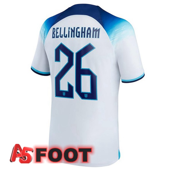 Maillot Equipe De Angleterre (BELLINGHAM 26) Domicile Blanc 2022/2023