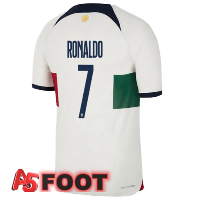 Maillot Equipe De Portugal (RONALDO 7) Exterieur Blanc Rouge 2022/2023