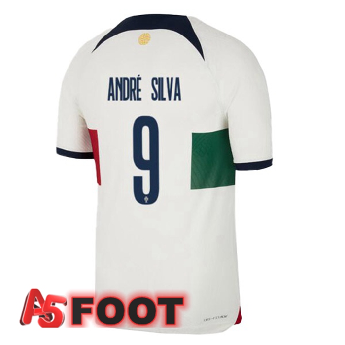 Maillot Equipe De Portugal (ANDRÉ SILVA 9) Exterieur Blanc Rouge 2022/2023