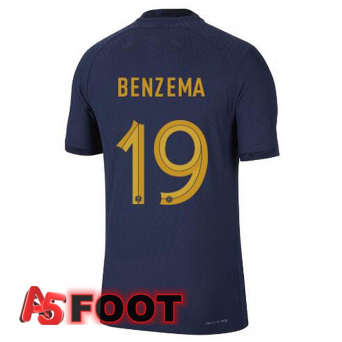 Maillot Equipe De France (BENZEMA 19) Domicile Bleu Royal 2022/2023