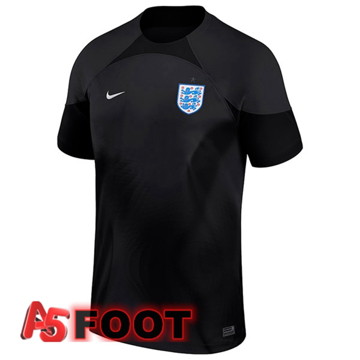 Maillot Equipe De Angleterre Gardien de but Noir Coupe du monde 2022