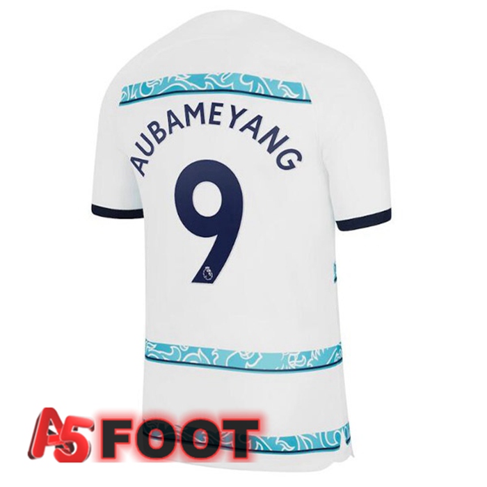 Maillot Foot FC Chelsea (AUBAMEYANG 9) Exterieur Blanc 2022/2023