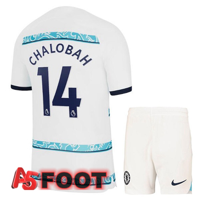 Maillot Foot FC Chelsea (CHALOBAH 14) Enfant Exterieur Blanc 2022/2023