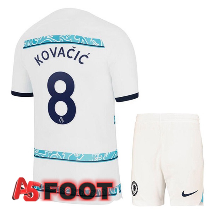 Maillot Foot FC Chelsea (KOVACIC 8) Enfant Exterieur Blanc 2022/2023