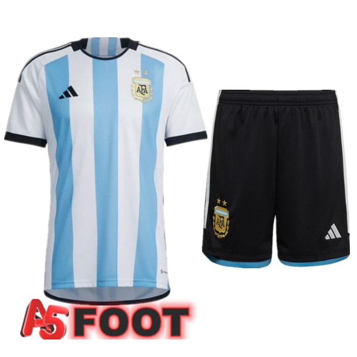 Ensemble Maillot Equipe De Argentine Domicile + Short Coupe Du Monde 2022
