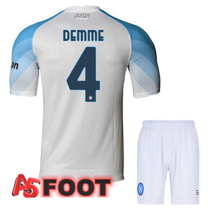 Maillot Foot SSC Naples (Demme 4) Enfant Domicile Blanc 2022/2023