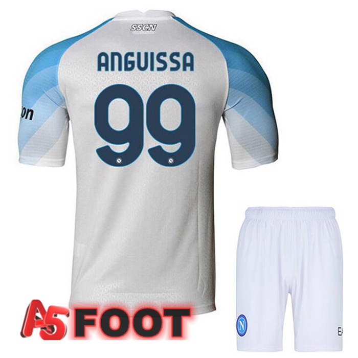 Maillot Foot SSC Naples (Anguissa 99) Enfant Domicile Blanc 2022/2023