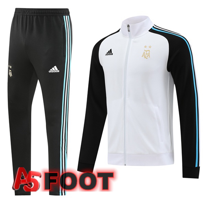 Ensemble Veste Survetement de Foot Argentine Blanc 2022/2023