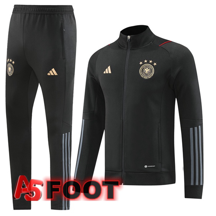 Ensemble Veste Survetement de Foot Allemagne Noir 2022/2023