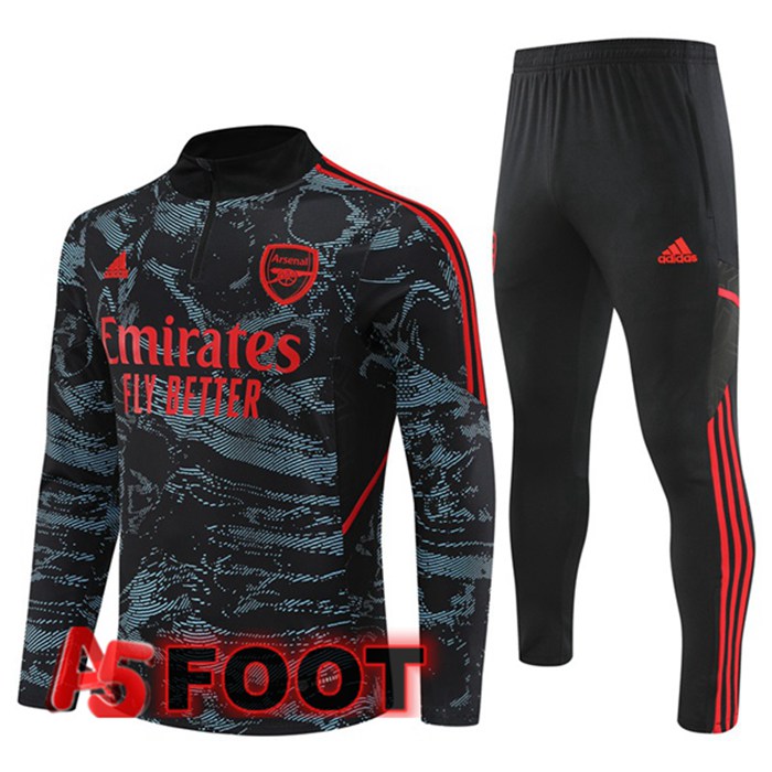 Ensemble Survetement De Foot Arsenal Bleu Rouge 2022/2023