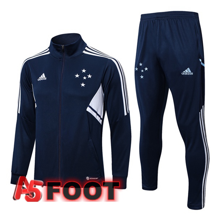 Ensemble Veste Survetement de Foot Cruzeiro EC Bleu Royal 2022/2023