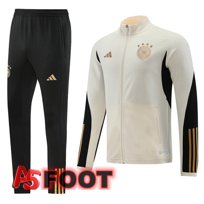 Ensemble Veste Survetement de Foot Allemagne Blanc 2022/2023