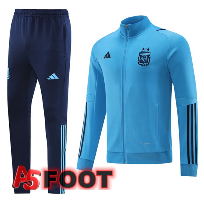 Ensemble Veste Survetement de Foot Argentine Bleu 2022/2023