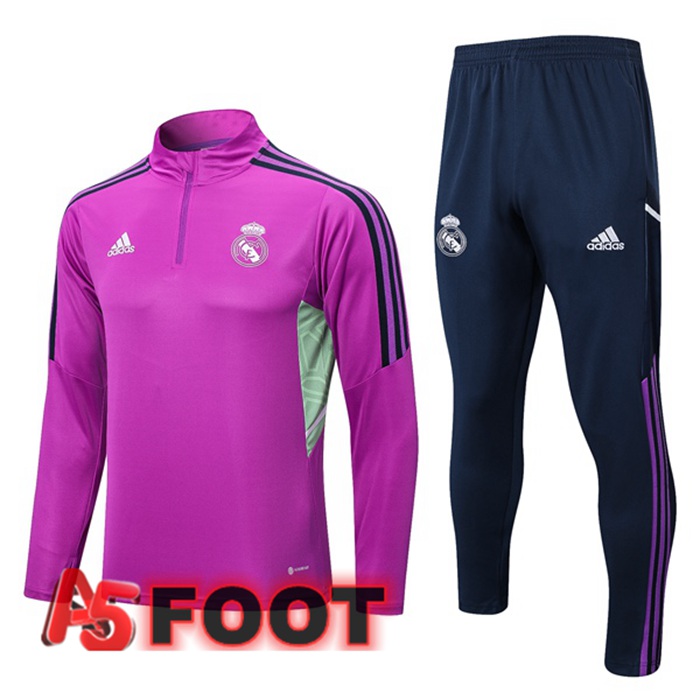 Ensemble Survetement De Foot Real Madrid Pourpre 2022/2023