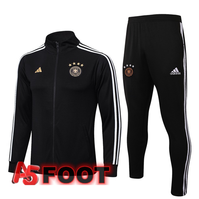 Ensemble Veste Survetement de Foot Allemagne Noir 2022/2023