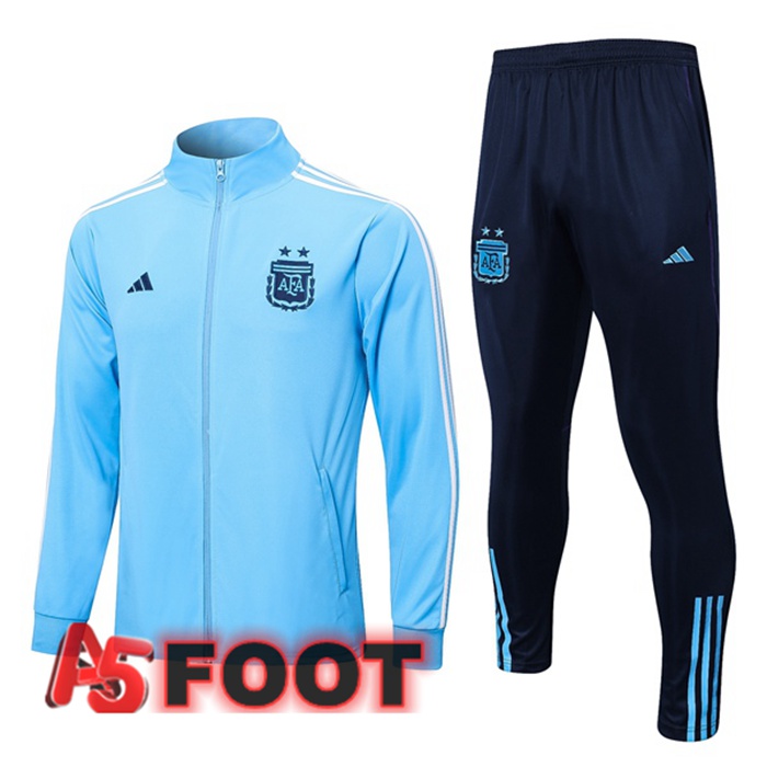 Ensemble Veste Survetement de Foot Argentine Bleu 2022/2023