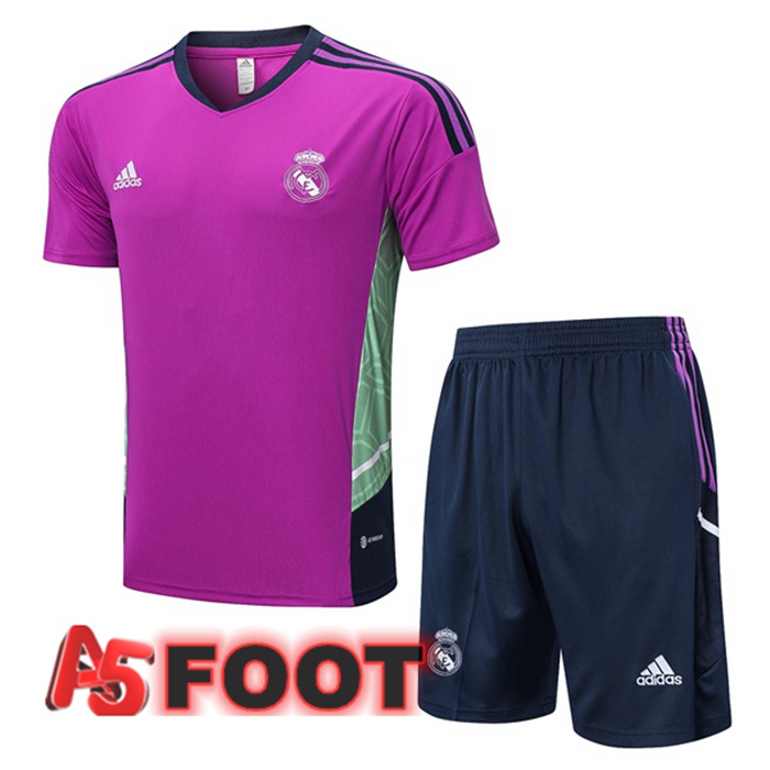 Training T-Shirts Real Madrid + Shorts Pourpre 2022/2023