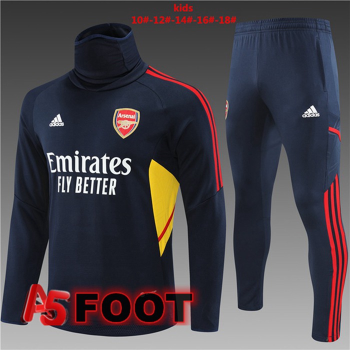 Ensemble Survetement De Foot Arsenal Col haut Enfant Bleu Royal 2022/2023