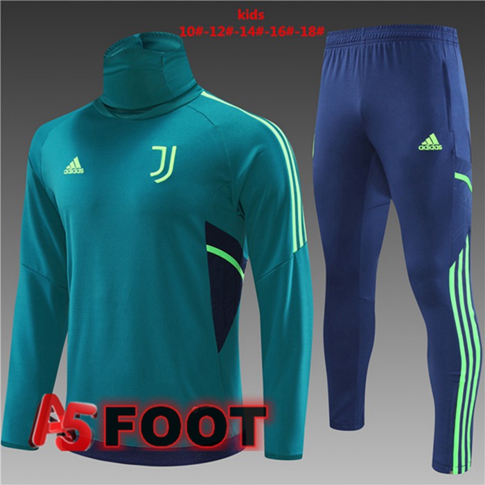 Ensemble Survetement De Foot Juventus Col haut Enfant Vert 2022/2023