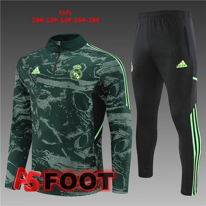 Ensemble Survetement De Foot Real Madrid Enfant Vert 2022/2023
