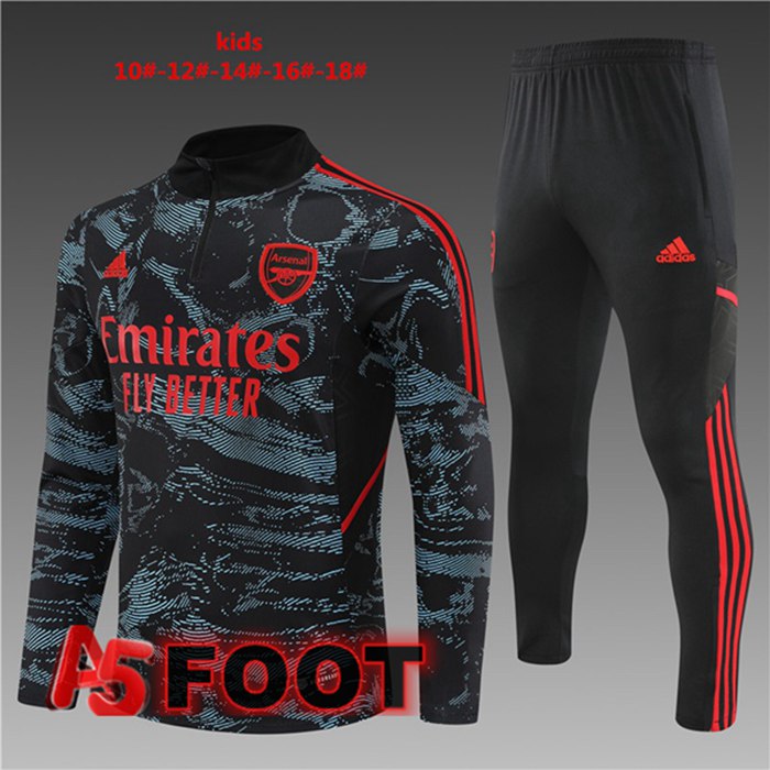 Ensemble Survetement De Foot Arsenal Enfant Rouge Bleu 2022/2023